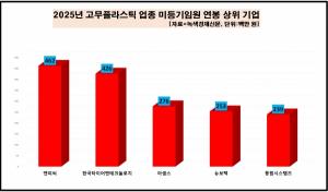 [데이터 뉴스룸] 고무·플라스틱 업체 중 임원 평균 연봉 5억 넘는 곳 전... - 뉴스 썸네일 이미지